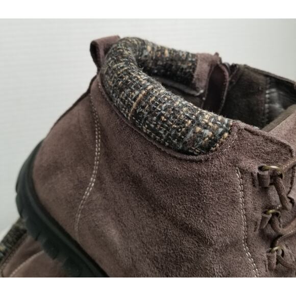 Propet Women's Delaney Suede Ankle Boot Purple Knit Lace Up Side Zip Size 10 - Picture 7 of 11